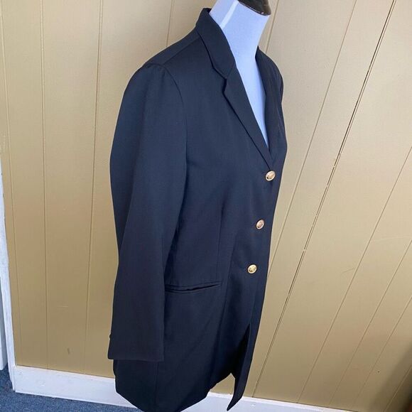 Evan Picone women 12 wool blend fully lined vintage  3 gold buttonup blazer - Picture 3 of 14